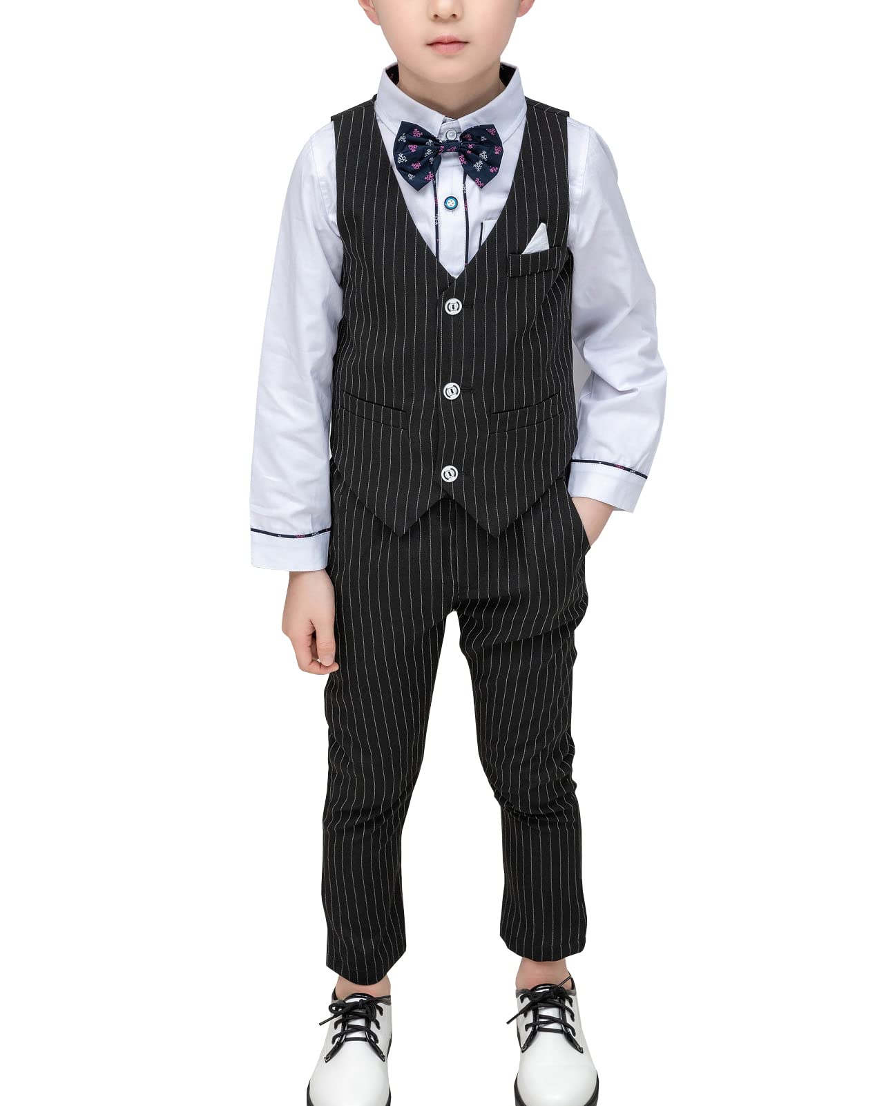 2/5 Piezas Conjunto de Traje para Niños Conjunto Chaleco de Vestir y Pantalón,Traje de Boda
