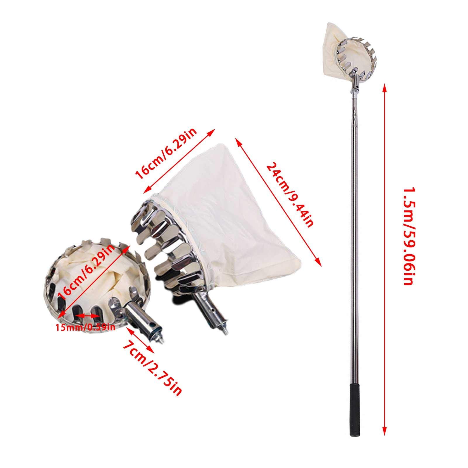 LekLai Raccoglifrutta Comfort Raccoglimele in Acciaio Pratico con Asta Telescopica Comodo Manico Antiscivolo Compreso Di Asta e Borsa