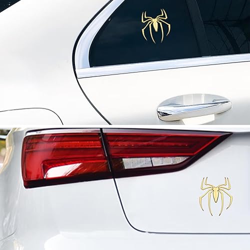 Miniatura 4 de Fogfar 2 calcomanías de estero de automóvil, 2.6 x 2.9 pulgadas, calcomanías de metal de araña para automóvil, aplicación de decoración