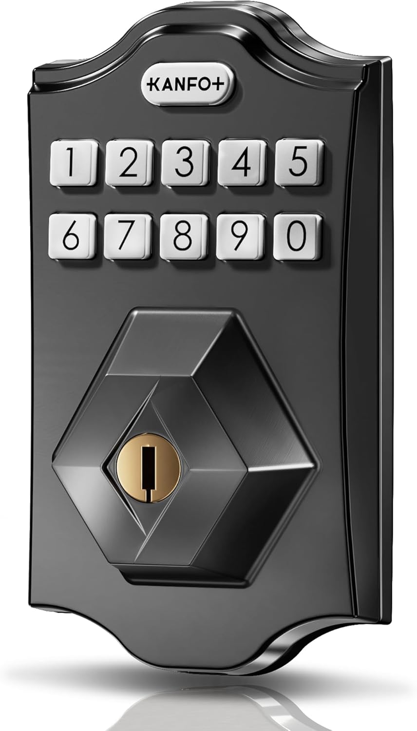 KS3 Keyless Entry Deadbolt with Keypad, Smart Lock for Front Door, Auto Lock, Easy Installation, Matte Black KS3 Keyless Entry Deadbolt with Keypad, Smart Lock for Front Door, Auto Lock, Easy Installation, Matte Black