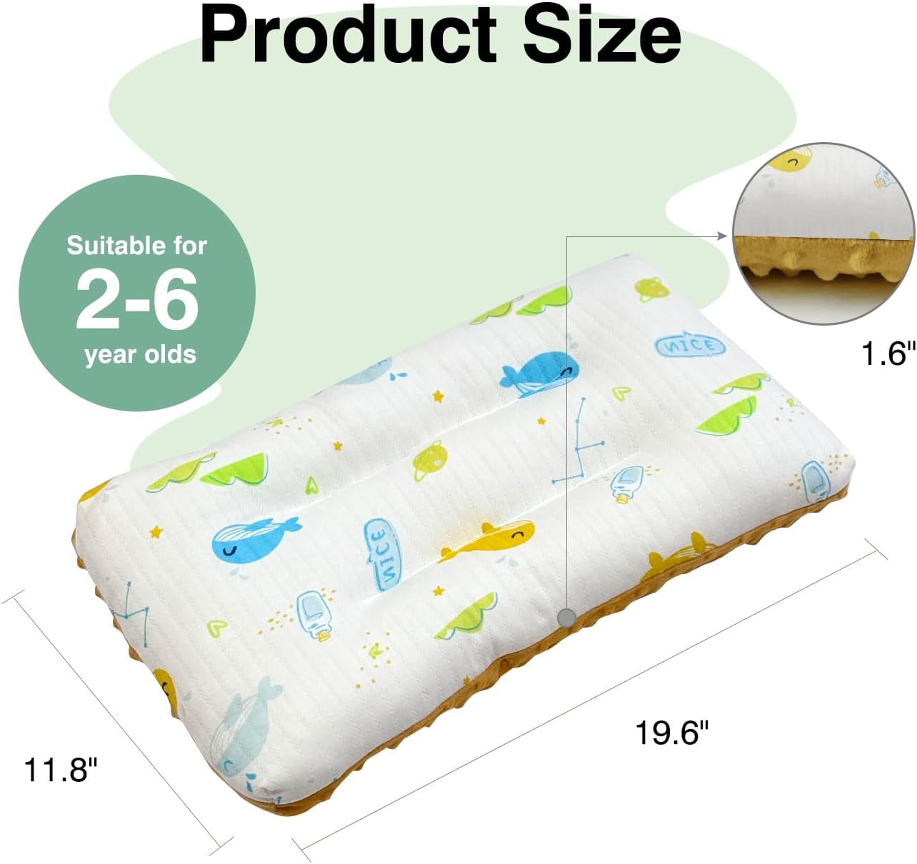 1Pc Toddler Pillow with Soft Minky Dot Fabric,19X11inches Machine Washable,100% Cotton Kids Pillows for Sleeping,Breathable and Skin-Friendly,Kids Sleeping Pillow for 2-6 Year Old (Orange) - Image 7