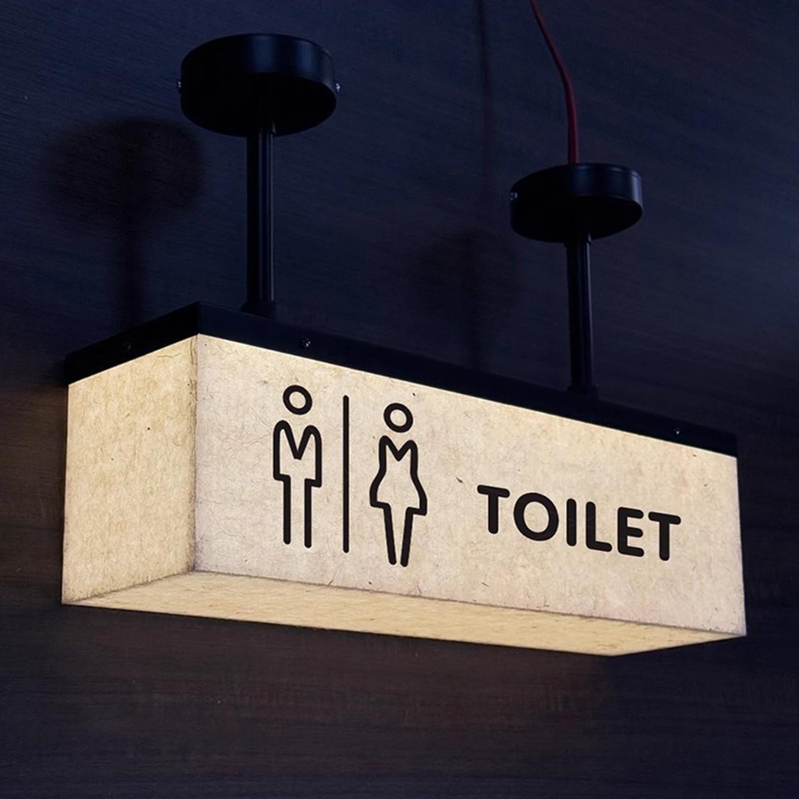 vrfvsdasAAS LED restroom sign, Suspension Rod Height 10-20cm, Top Hanging Installation, for Bar Mall, Public Restrooms Service