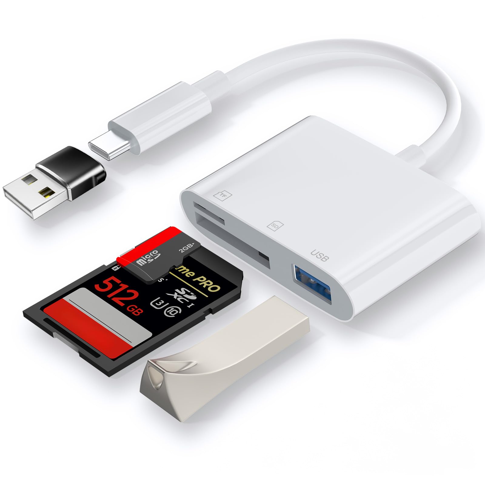 USB C SD Card Reader，SD Card Reader USB C for iPhone 15 16/iPad/Mac/Laptop，3 in 1 sd Card Reader with Dual Slots & USB Port for Mac MacBook Pro/Air/Mini Android Laptop More USBC Typec Devices-image-15