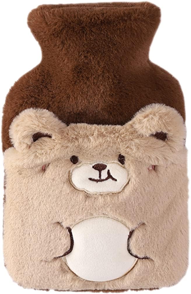 NUOBESTY Reusable Hot Water Bag with Plush Cover Cute Cartoon Leak Portable Warm Water Bottle for Comfort for Hands Warmth