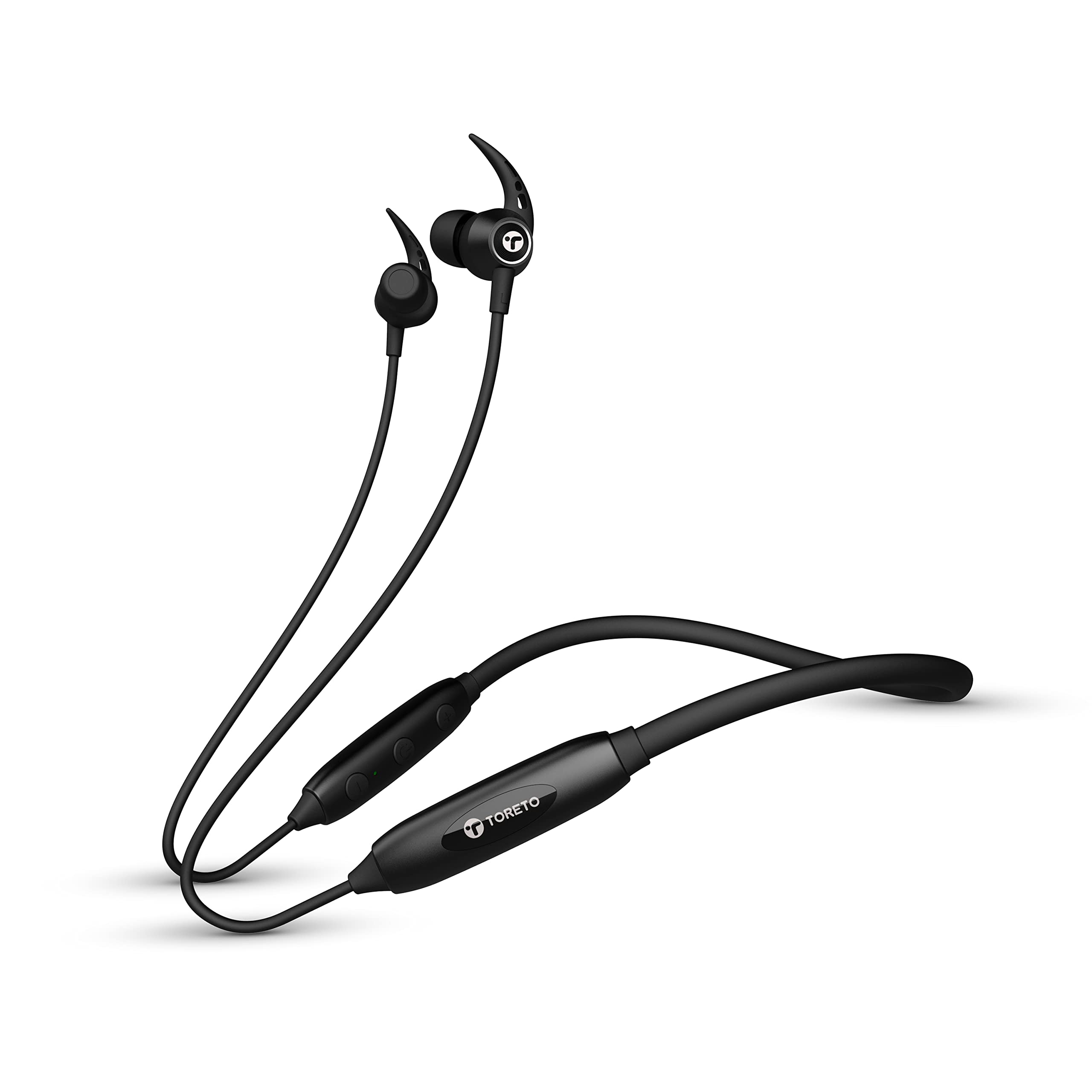 Toreto Alpha Lite (TOR 230) in Ear Bluetooth Neckband with Dedicated Gaming Ultra-Low Latency Mode | Type C Fast Charge | 30 Hours Playtime | Clear Sound | Water & Dust Resistant (Black)…