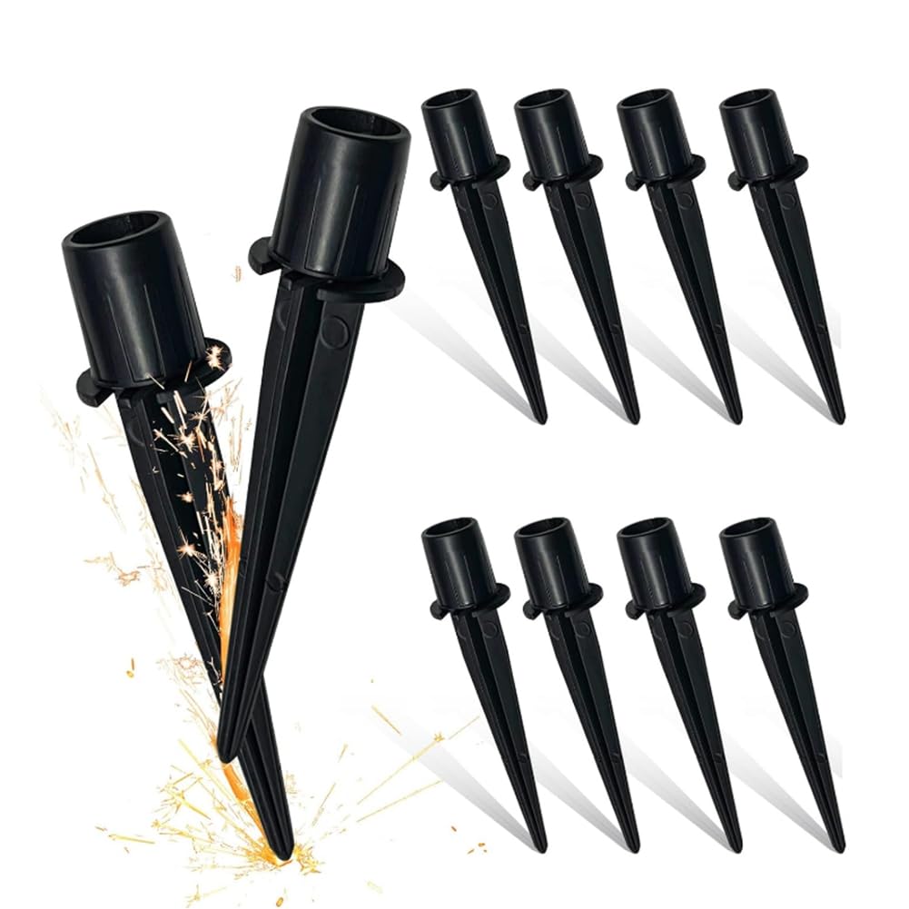 Cpolebev 10 Pack Metal Replacement Stakes for Solar Lights Outdoor,Solar Pathway Lights Spike Replacer, Outdoor Ground Stakes