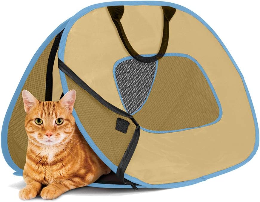SportPet Designs Pop Open Cat Carrier (Tan) Pet Supplies