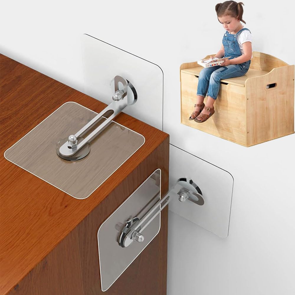 Goodern Furniture Wall Anchors,10 Pairs Anti Tip Furniture Anchors Kit for Baby Proofing,Furniture Bookshelf Falling Prevention Safety Straps Self-Adhesive Furniture Anchors for Cabinets Drawer