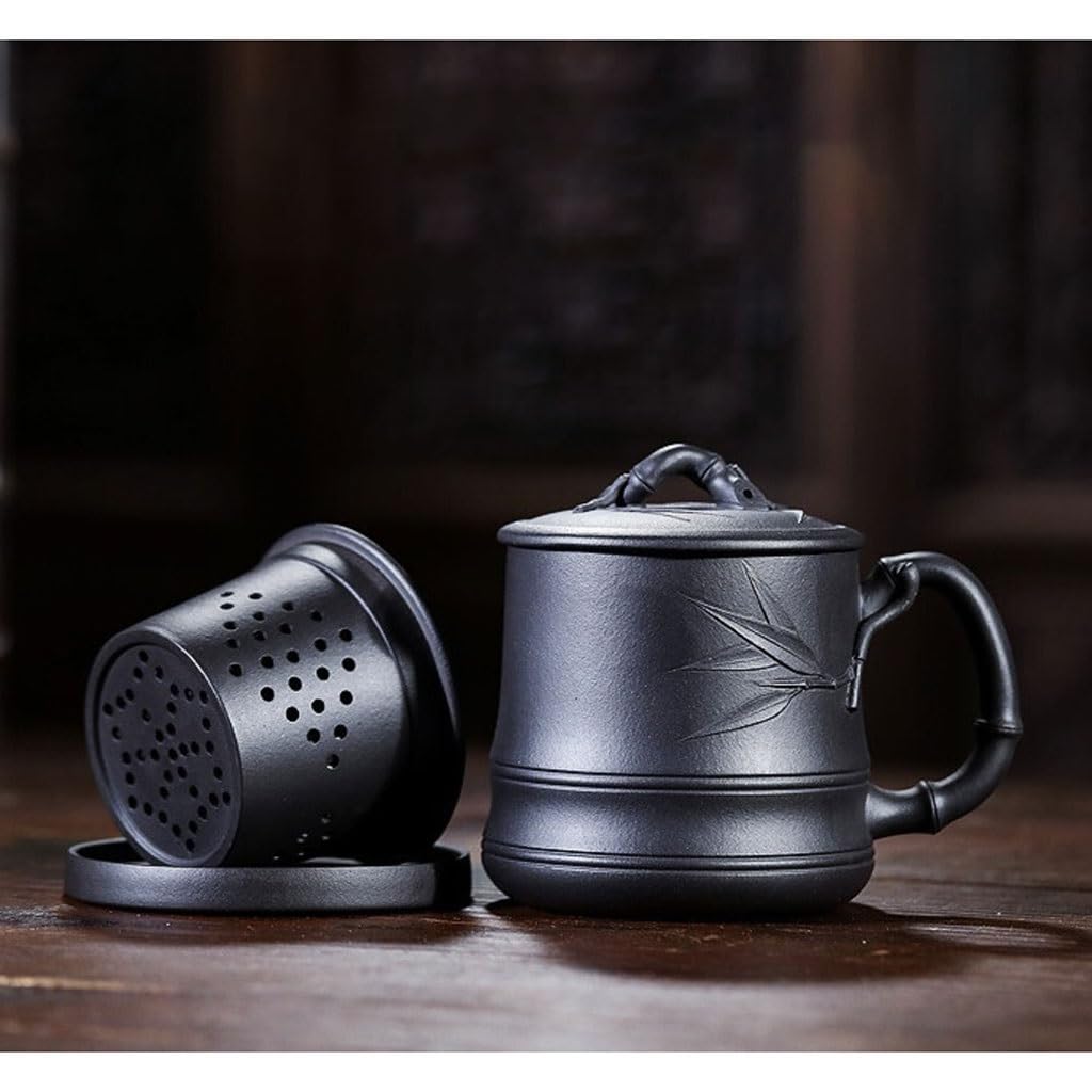 Matcha Cups Liner filtr filiżanka do parzenia herbaty fioletowy kubek z piaskiem męski ręcznie robiony kubek do kawy 520 ml gliniany kubek zestaw do herbaty zaparzacz do herbaty kubek