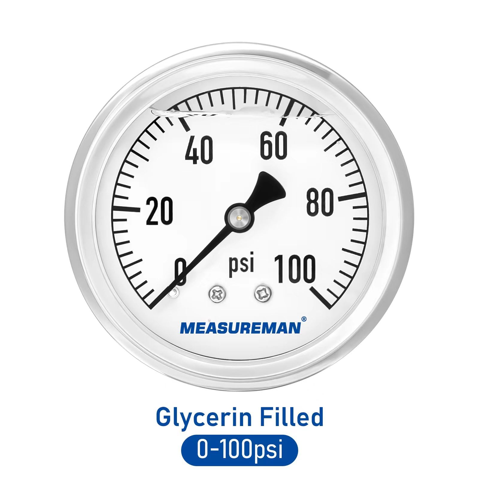 Glycerin Filled Pressure Gauge - 0-100psi -2