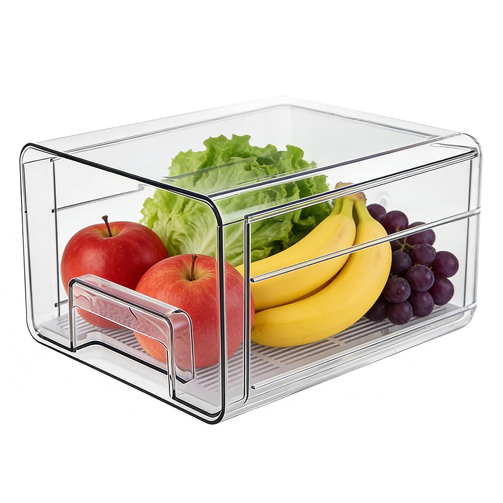 Accesorios Nevera - Frigoríficos Organizadores de Cajones 1 pieza Organizador de Nevera,Transparente Fridge Organizer,Apilable Organizador Frigorifico Para Nevera Cocina Armarios Fruta Vegetal