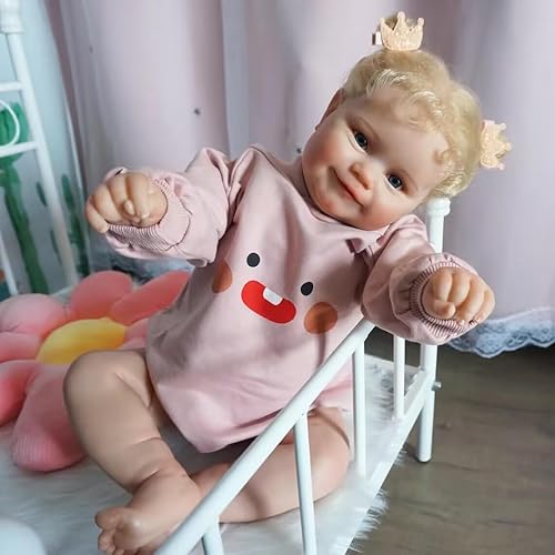 Miniatura 5 de Pinky - Muñeca de bebé recién nacida de 24 pulgadas, 24.0 in, adorable muñeca de bebé recién nacida, muñeca de vinilo de silicona para bebé