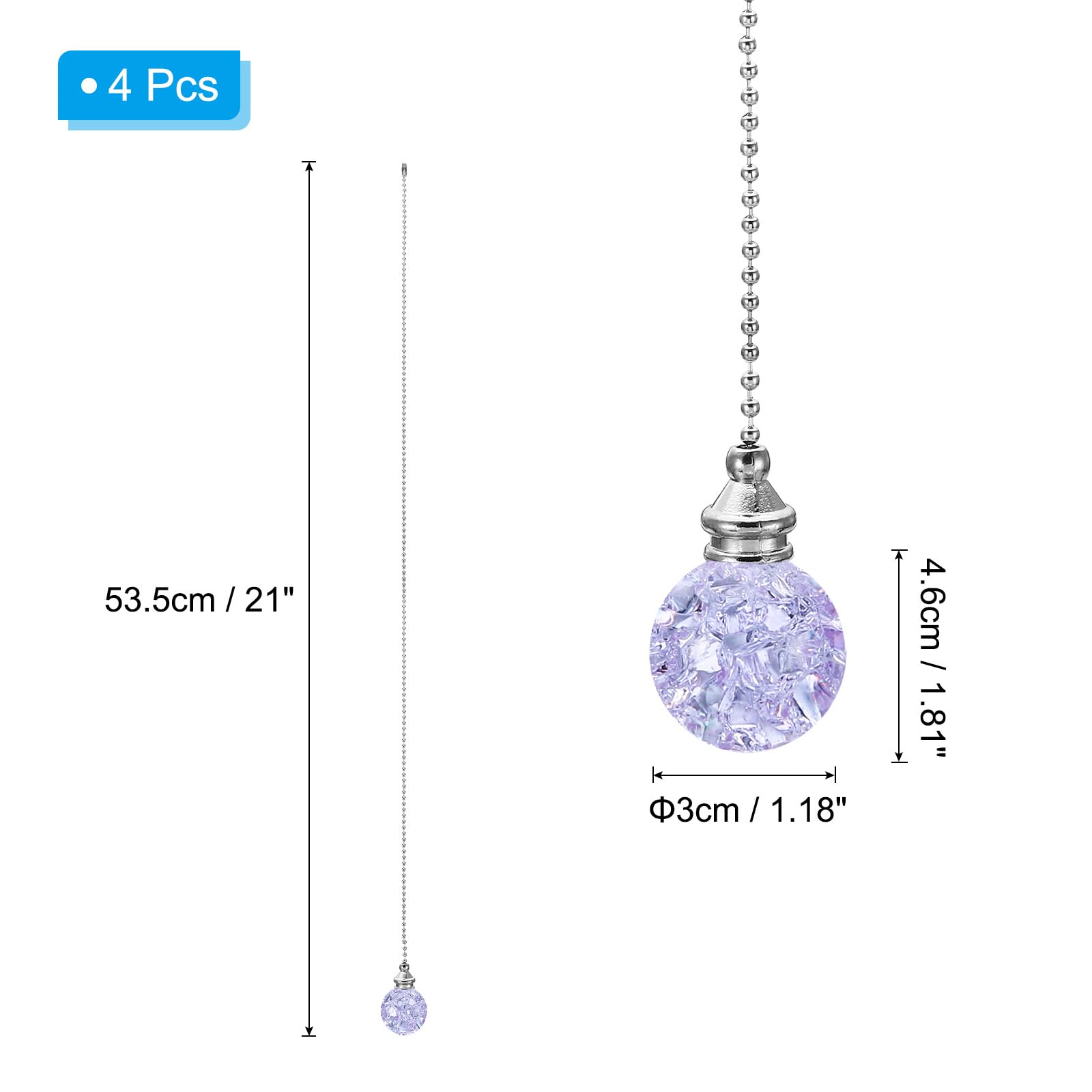 PATIKIL 21 Inch Ceiling Fan Pull Chain Extender Sets - Image 2