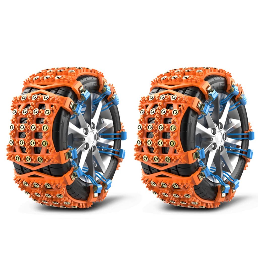Cadenas de nieve ajustables para evitar patinar con el coche en hielo 8