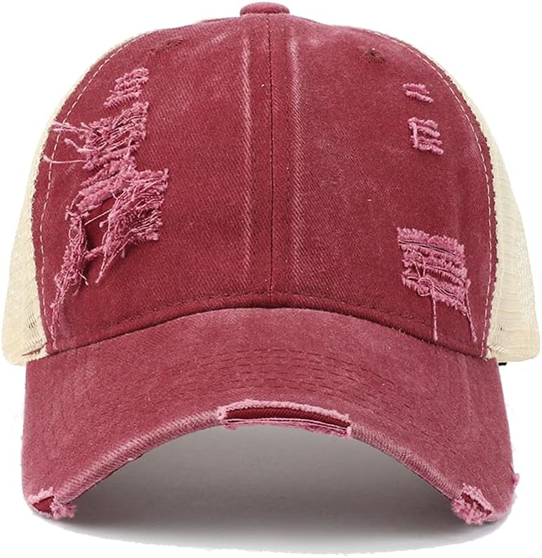 Trucker Hat Distressed Baseball Cap Golf Cap Adjustable Sportswear Hat for Men Women Unisex