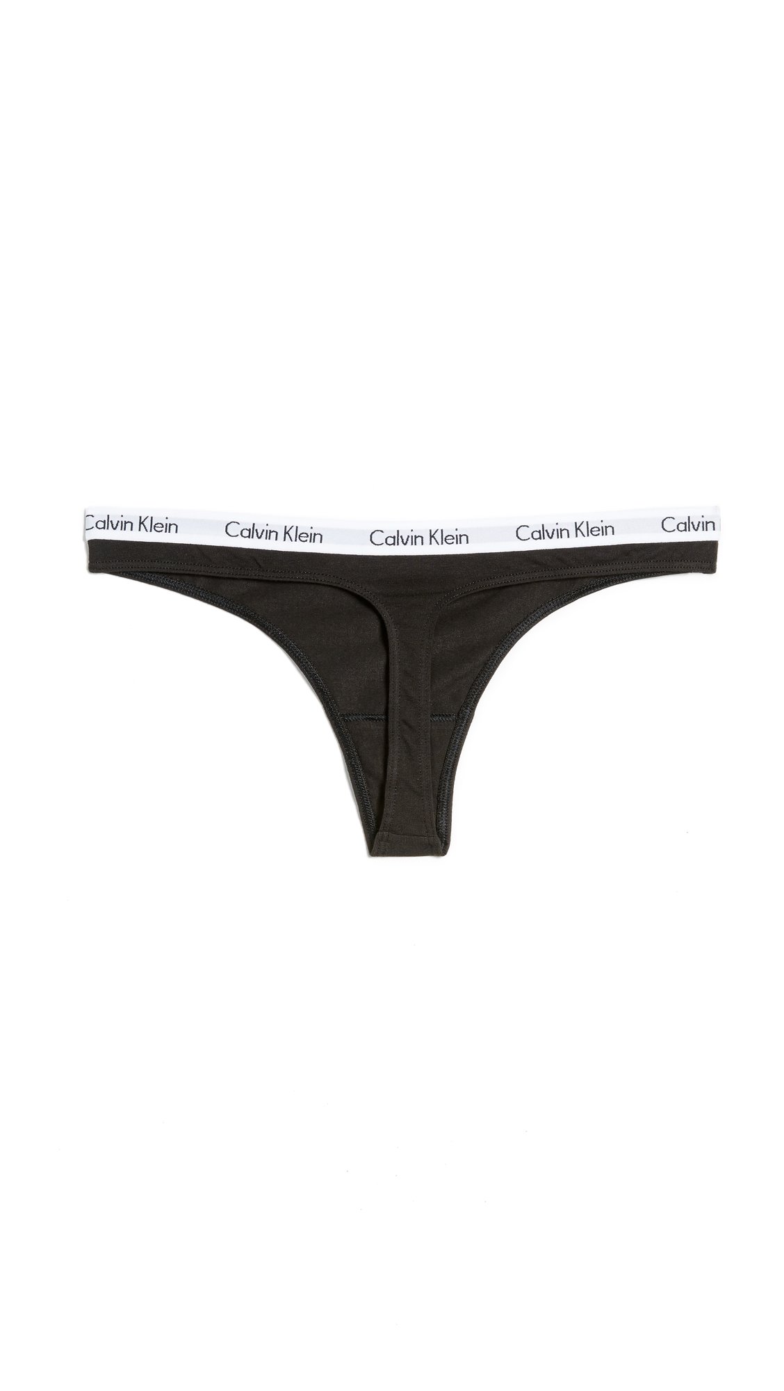 Calvin Klein Women's Carousel Logo Cotton Stretch Thong Panties, 3 Pack: Black/Black/Black Small