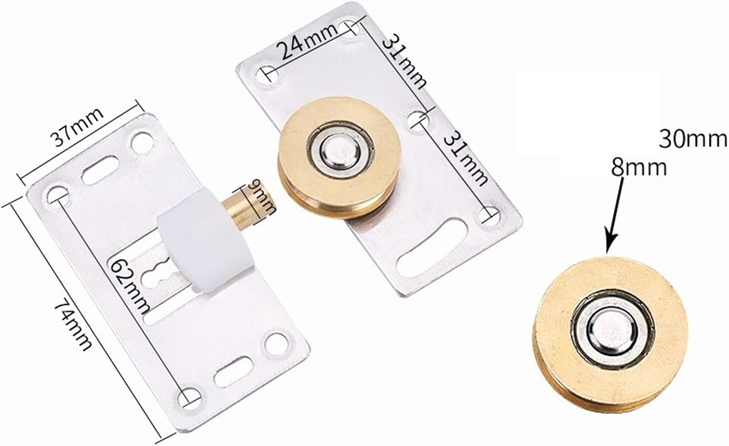 Hardware Full Extension Side Mount Drawer Slides 50/60/70cm No Grooves Aluminum Alloy Wardrobe Moving Door Track Push Pull Sliding Gate Double Chute Guide Cabinet Wheel(70cm)