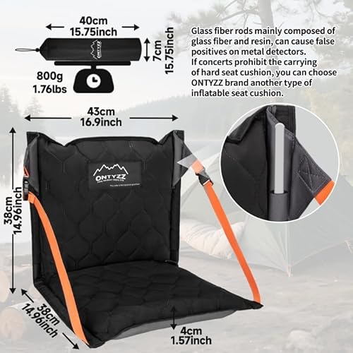 ONTYZZ Stadionsitze Aufblasbares Stadion Sitzkissen mit Rückenlehne Leichter Bodenstuhl Tragbares Polster Wasserdicht Outdoor Klappstühle für Picknick Konzerte Garten Balkon Fischerei Camping Stühle