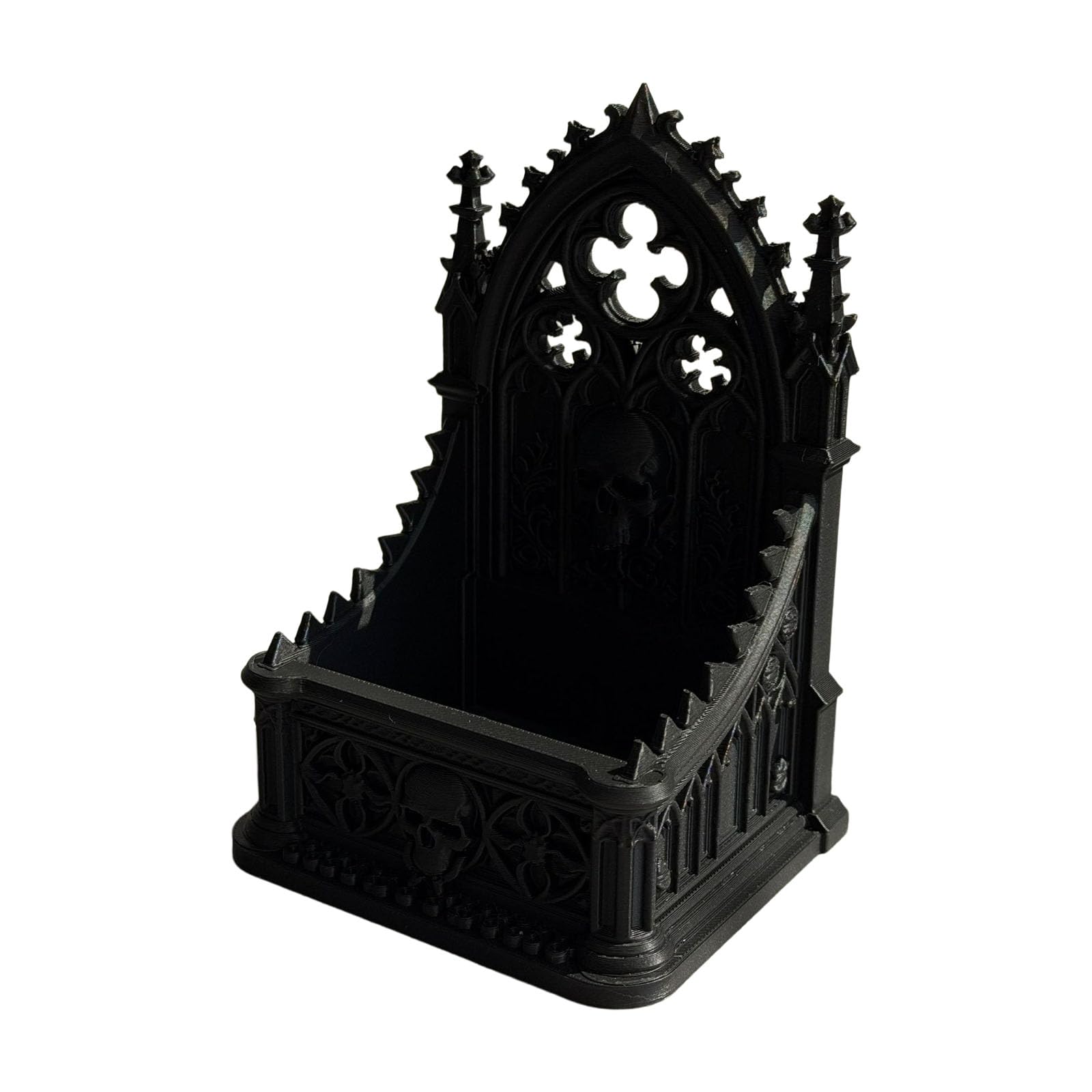 PLCPDM Dark Aesthetic Organiser Box with Detailed Skeleton Relief for Collectibles Display Storage Container Dark Fashion Box