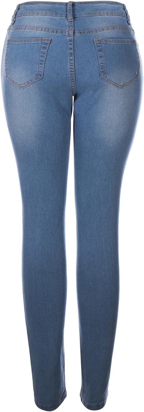 2LUV Women's 5 Pocket Stretch Skinny Jeans Light Denim Wash 17 - Image 3