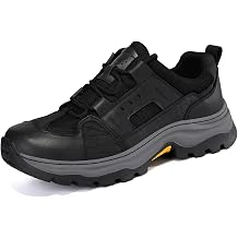 Mens Hiking Shoes Leather Low-Top Sneaker Outdoor Casual Work Shoes for Men