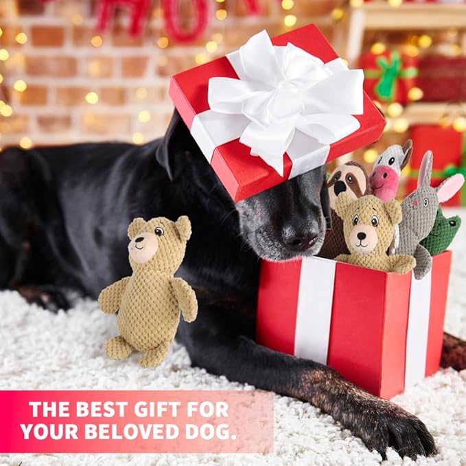 Pack de 5 Juguetes Chirriantes para Perros Act boldly - Mordibles de Peluche miniatura 7