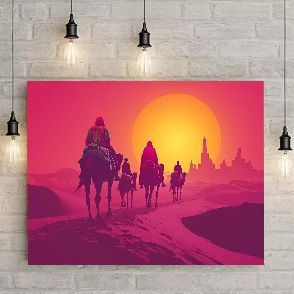 Diamond Painting Adulti Deserto Diamond Painting Kit 120x90cm O-L9591 | Kit Diamond Painting DIY Full Drill Round Diamantiny Painting Strass Schemi Punto Croce, Decorazione per Casa