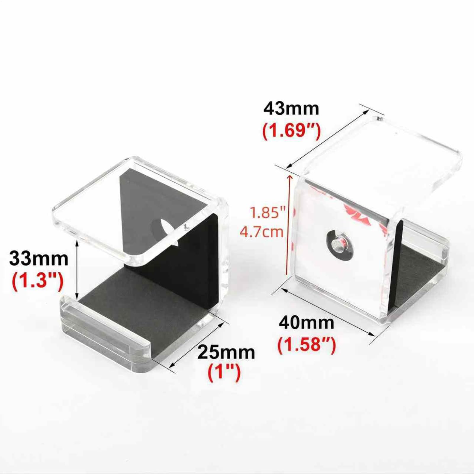 2-Piece Horizontal Hockey Stick Wall Mount Hook - Sport Equipment Holder with Anti-Scratch Pad for Garage Storage