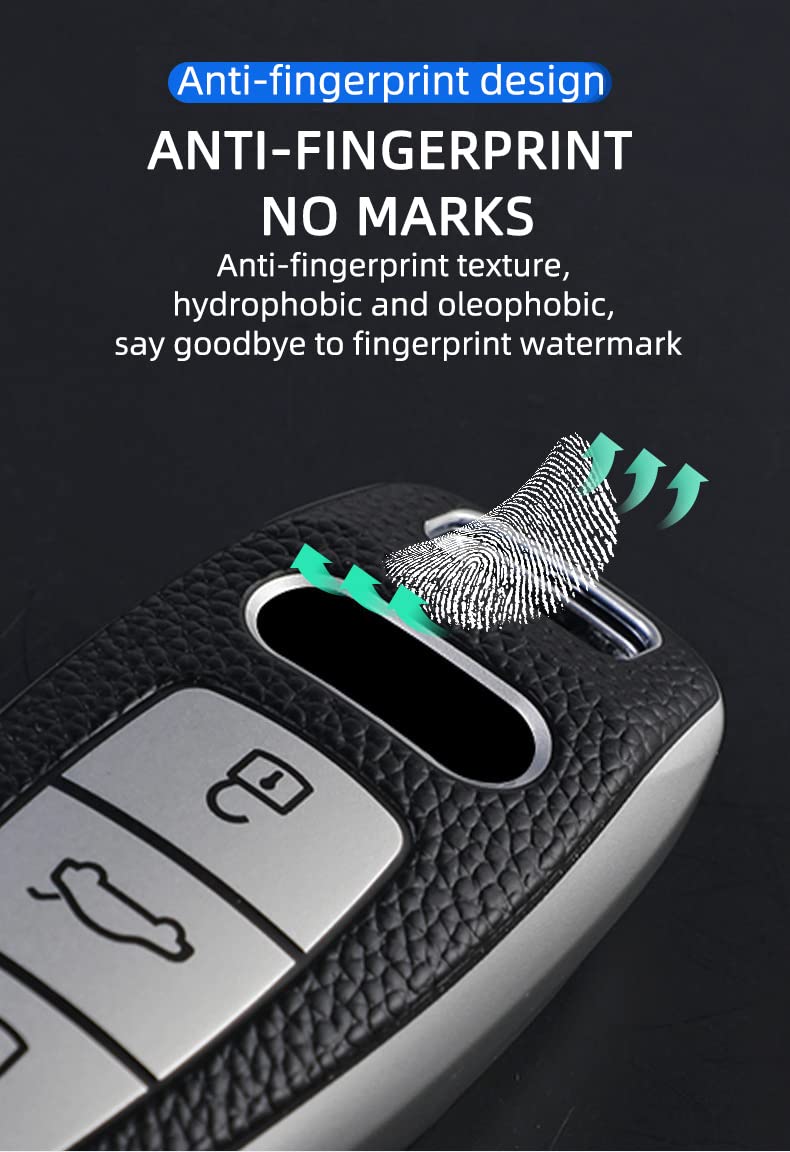 KUNIO Custodia per chiave adatta per Audi A8 A8L Q8 A3 Sportback A6 A7 Q7 RS6 S6 S7 SQ8 Q4 SQ7 TFSI Custodia in metallo Keyless Cover per chiave protettiva 3 tasti