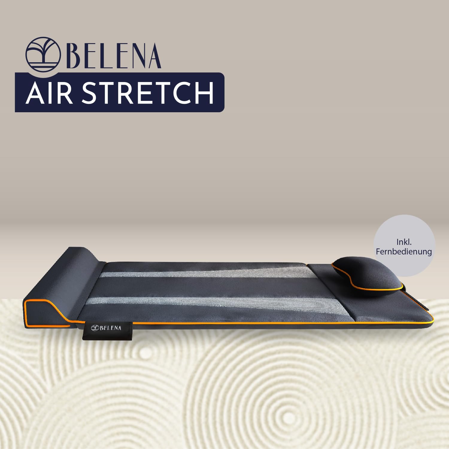 Belena Air Stretch mit Wellnessgel - Das Original aus dem TV - Entspannungsset für Zuhause - Elektronische Stretch & Massagematte mit Wärmefunktion + Kühlendes Wellnessgel