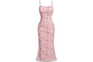 Women's Floral Ruched Bodycon Midi Dress: Captivating Floral Ensemble
