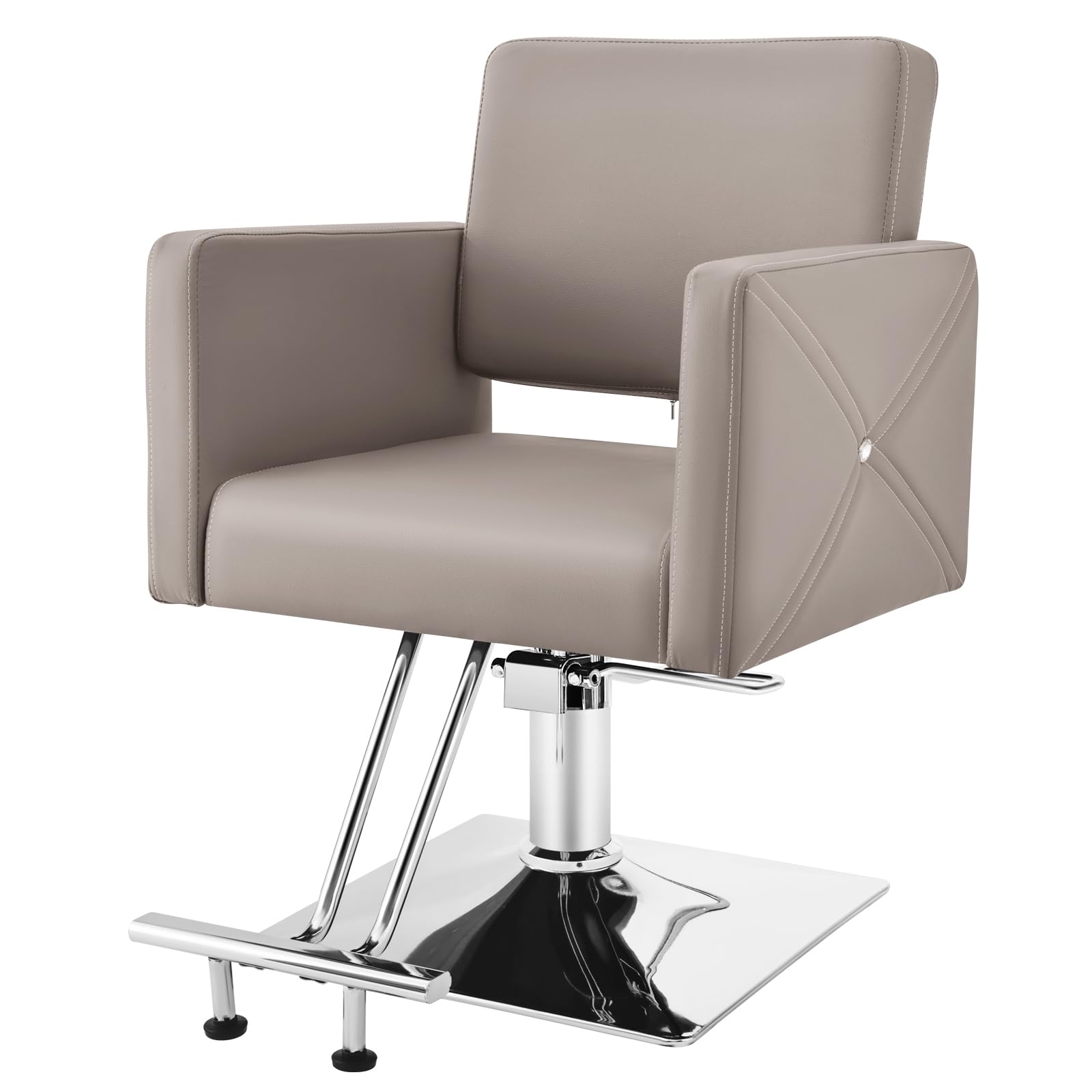 Artist hand Barber Salon Chair for Hair Stylist, Elephant Grey | Heavy Duty Hydraulic Pump, Adjustable Height, 360° Swivel, Padded Armrest, Professional Styling Chair, Beauty Salon Equipment