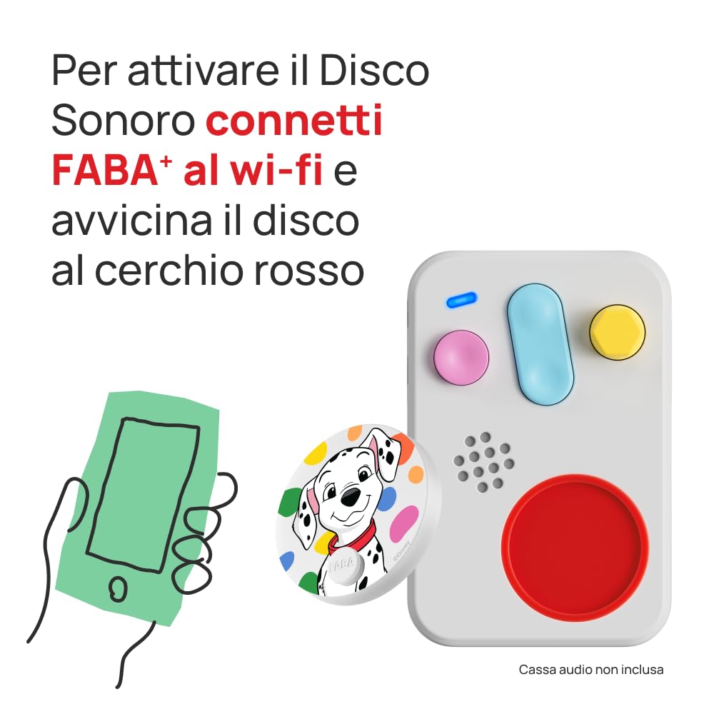 FABA Disco Sonoro Disney - La carica dei 101 - Storie e fiabe sonore per bambini e bambine 5-10 anni - Ascoltabile con il Raccontastorie e FABA+, gioco educativo versione italiana