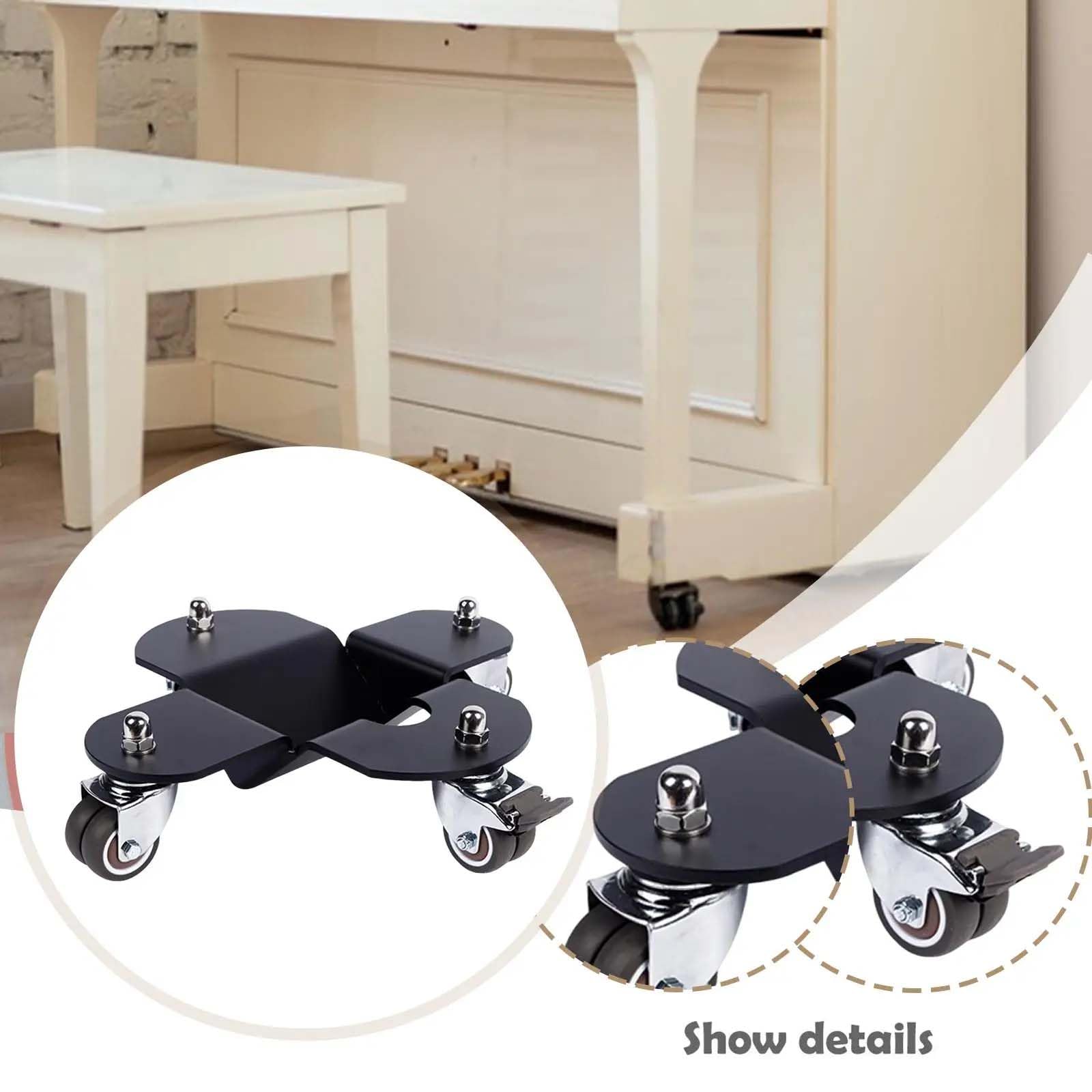 Carrello mobile per pianoforte, resistente carrello di trasporto in lamiera d'acciaio con 4 ruote girevoli, ideale per spostare strumenti e mobili