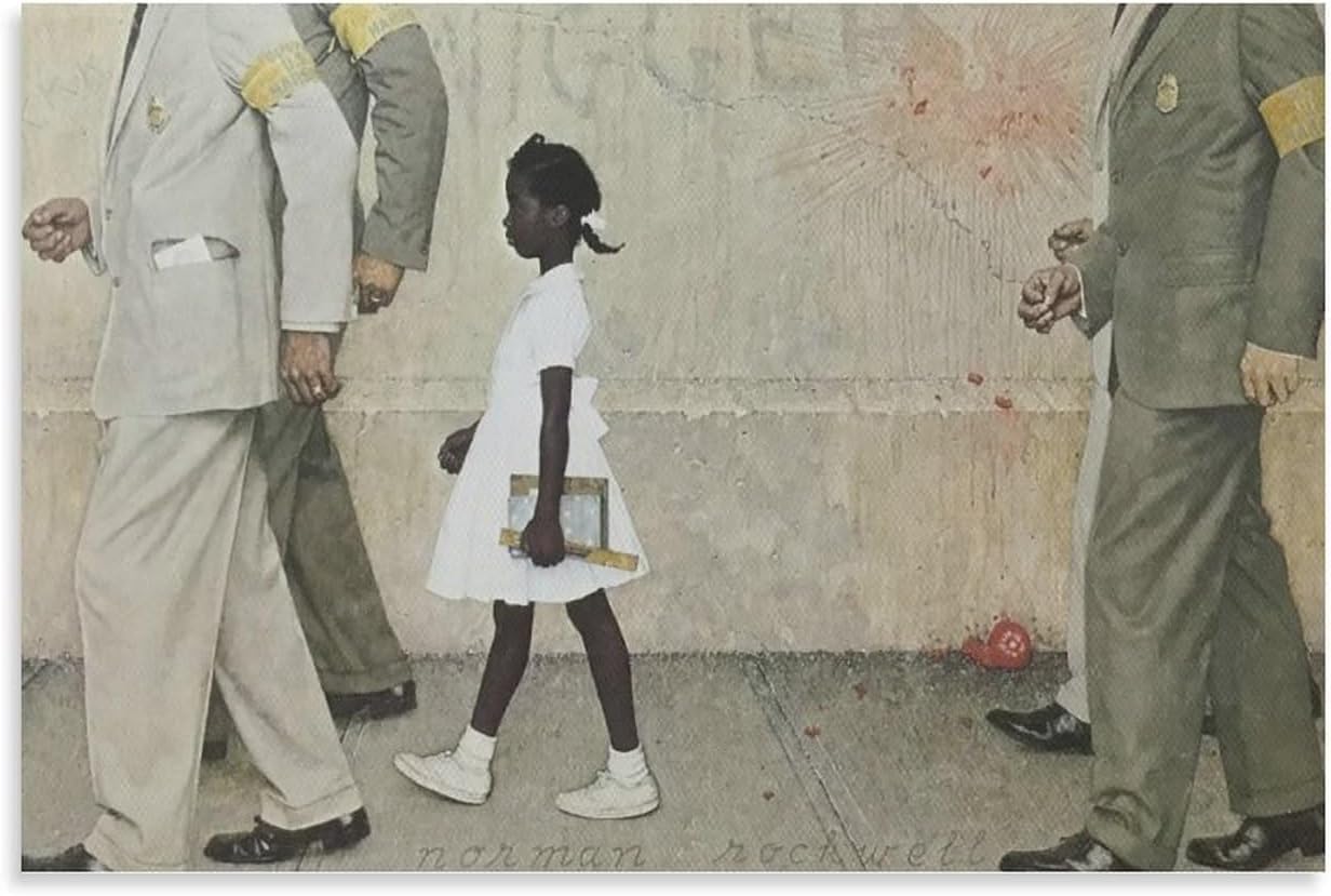 Orjdjz Wxkbl The Problem We All Live With by Norman Rockwell Poster and Prints Vintage Wall Art Norman Rockwell Canvas Painting for Home Decor 40x65cm Frameless