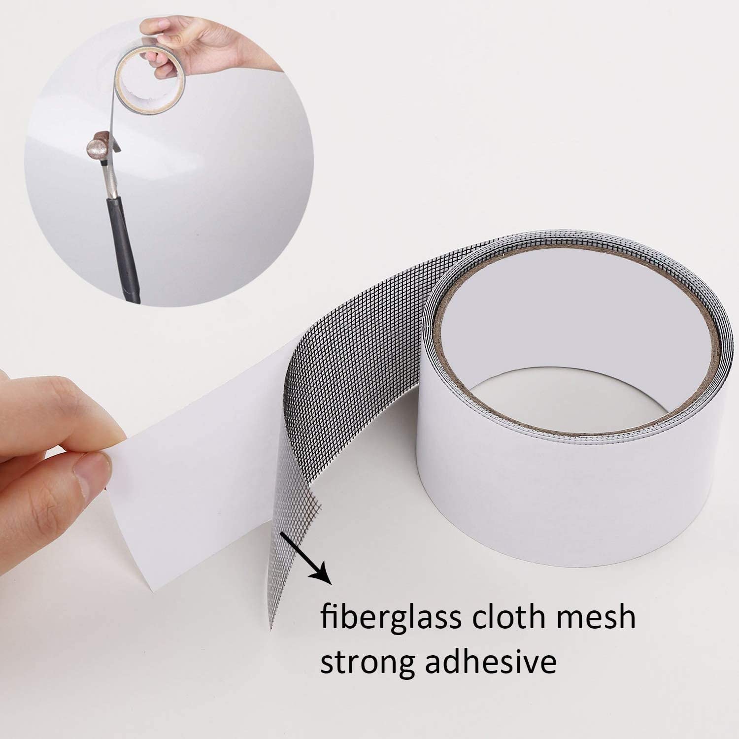 REDTRON Kit Di Riparazione Dello Schermo Della Finestra Autoadesiva, Kit Di Riparazione Della Maglia Della Porta Dello Schermo 90 Pezzi, Fibra Di Vetro Finestre Schermo Patch