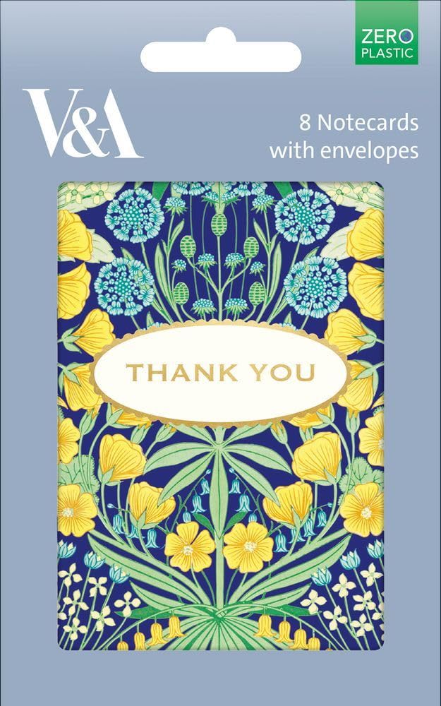 Museums & Galleries V&A Mallow Flowers 8 Thank You Notecards & Envelopes
