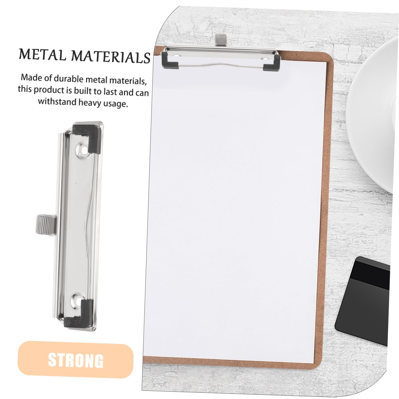 POPETPOP 5pezzi Clip Portablocco in Metallo Resistente Montabile Per Appunti Ufficio Scuola e Casa Accessori Scrivania Multifunzionali e Compatte