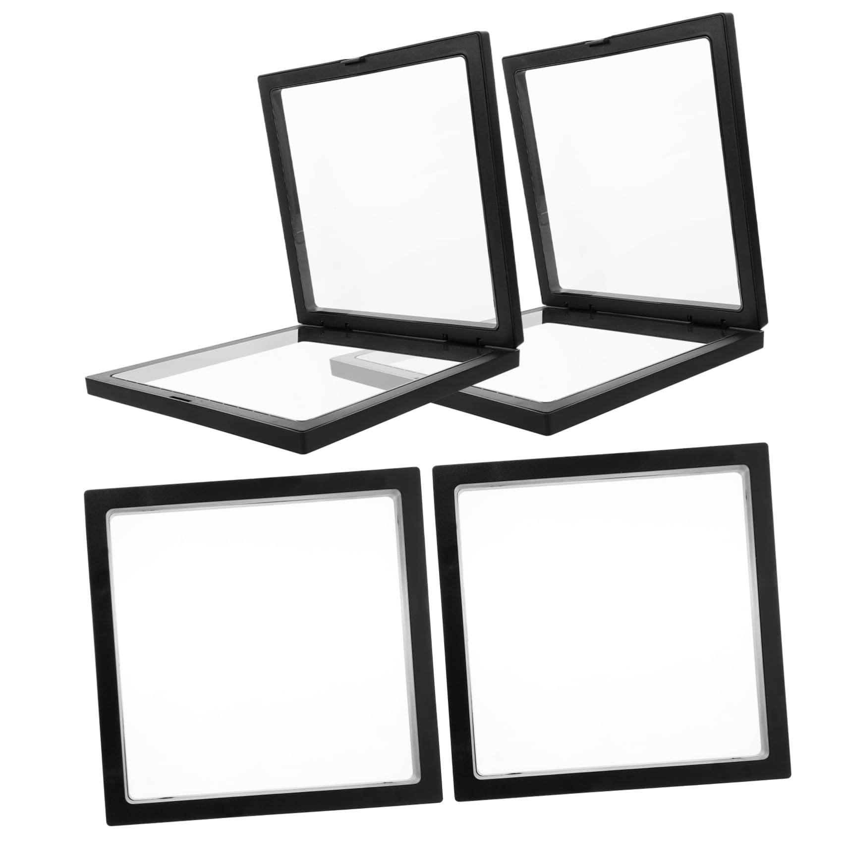 NOLITOY Jewelry Organizer 4pcs Rack 18x18cm 3d Suspended Display Case Frame Window
