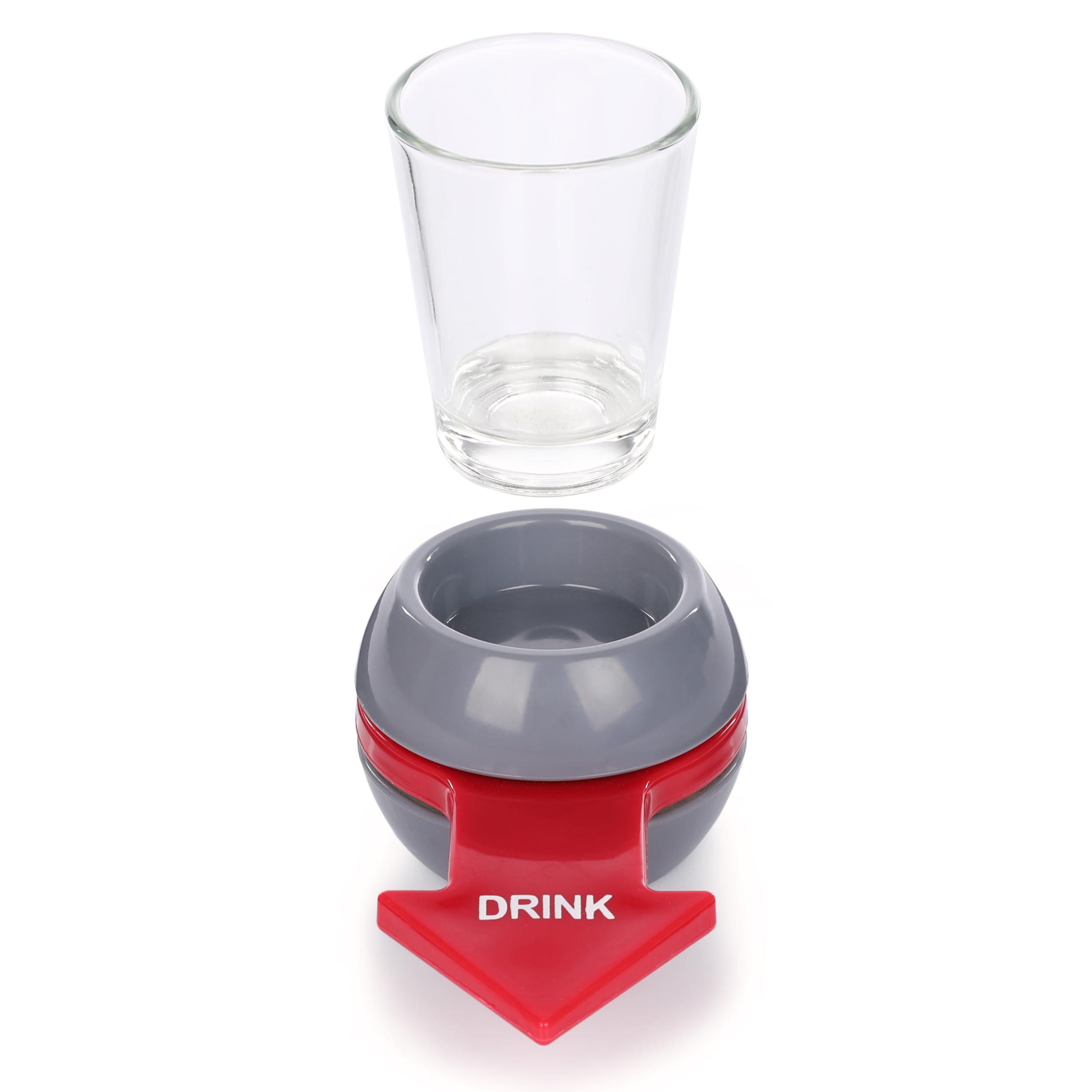 FunX Shot Spinner gra imprezowa – zabawne obracanie butelką z kieliszkiem i strzałą – gra w picie, picie na imprezy, na imprezy i spotkania towarzyskie – pojemność 2 cl