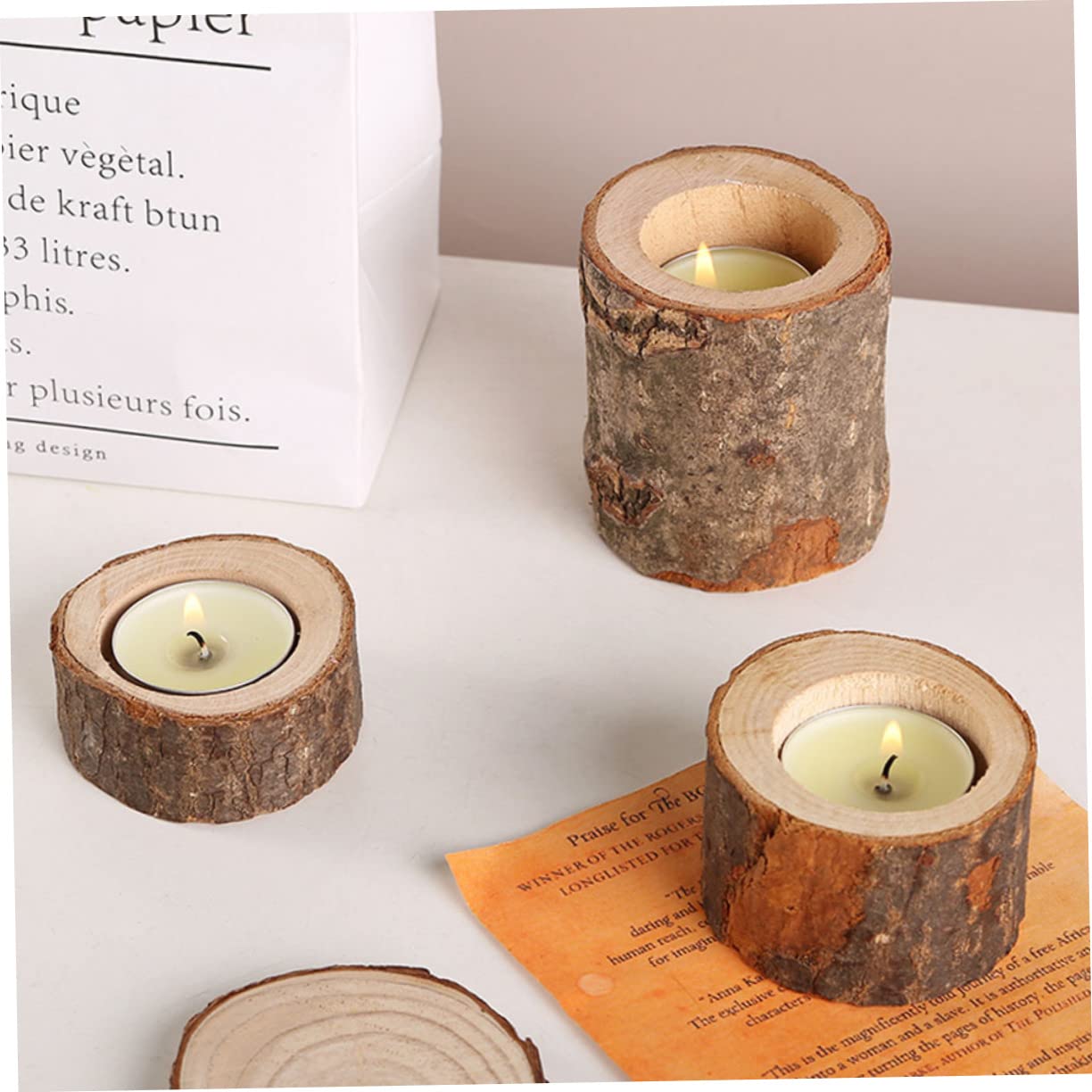 4 Set Portacandele A Palo Titolare Candelieri Lumini Decorazioni Per La Tavola Centrotavola Casa Piccolo Portacandele Da Tè Moderno Ceppo Nozze Candelabri Cenare Di Legno 2 Pezzi*4