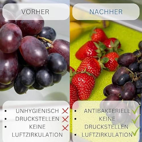 Westmark Kühlschrankmatten – 4 Matten mit antibakterieller Wirkung und Luftpolstern, ideal zur Lagerung von Obst und Gemüse im Kühlschrank – Kunststoff, Grün, 522222E3