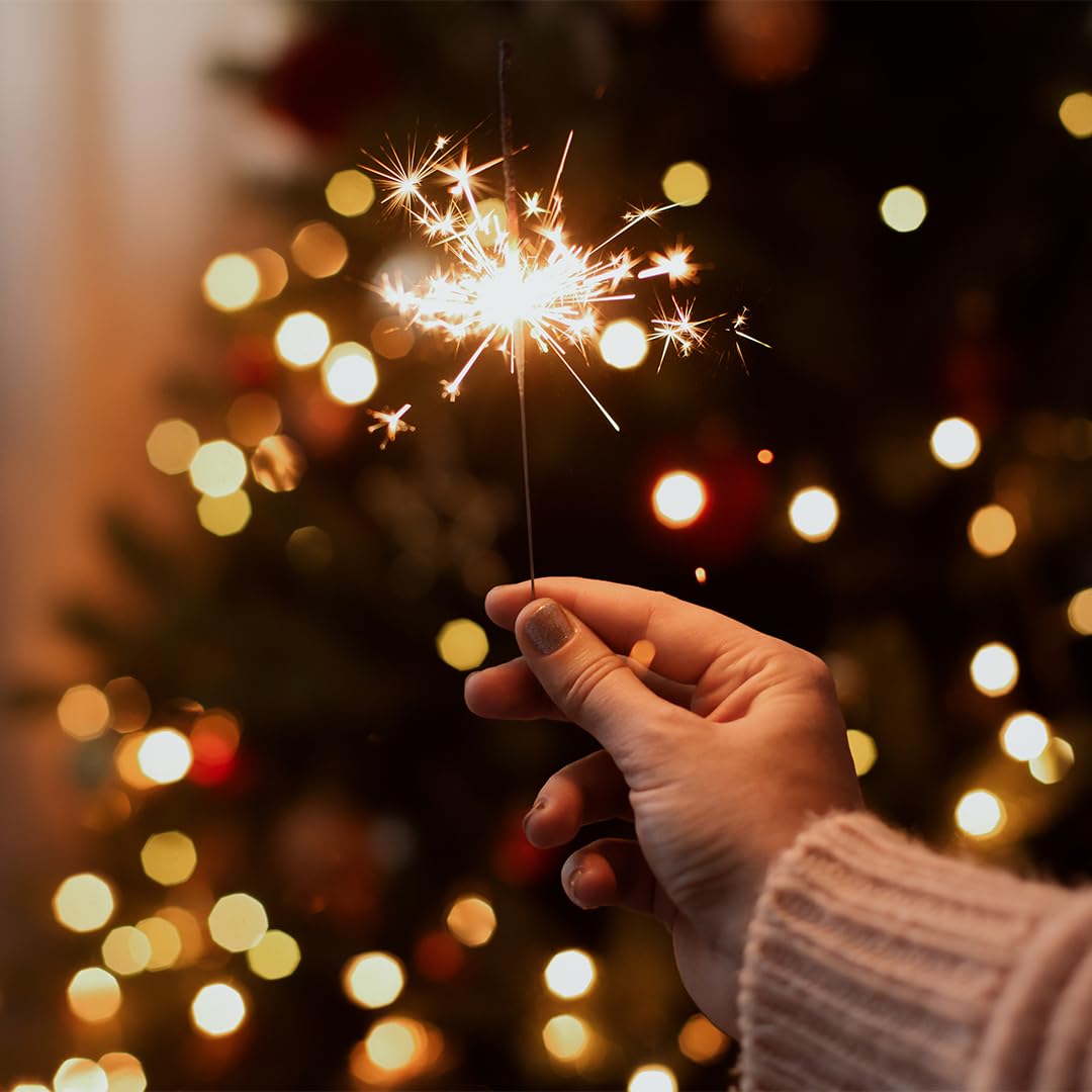 SPARKLERS CLUB Cergine magica grande modello 45 cm - Set di 48 - stelle magiche scintillanti per torte di compleanno - durata 70 secondi, categoria F1