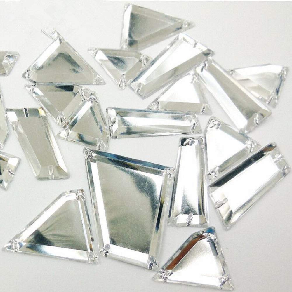 50Pcs Mix Shape Silver Color Flat Surface Sew On Crystals Rhinestones Gems Stones Crafts Silver DIY for Sewing Women Girl Lady Wedding Evening Dresses Clothing Clothes Decoration emlishment