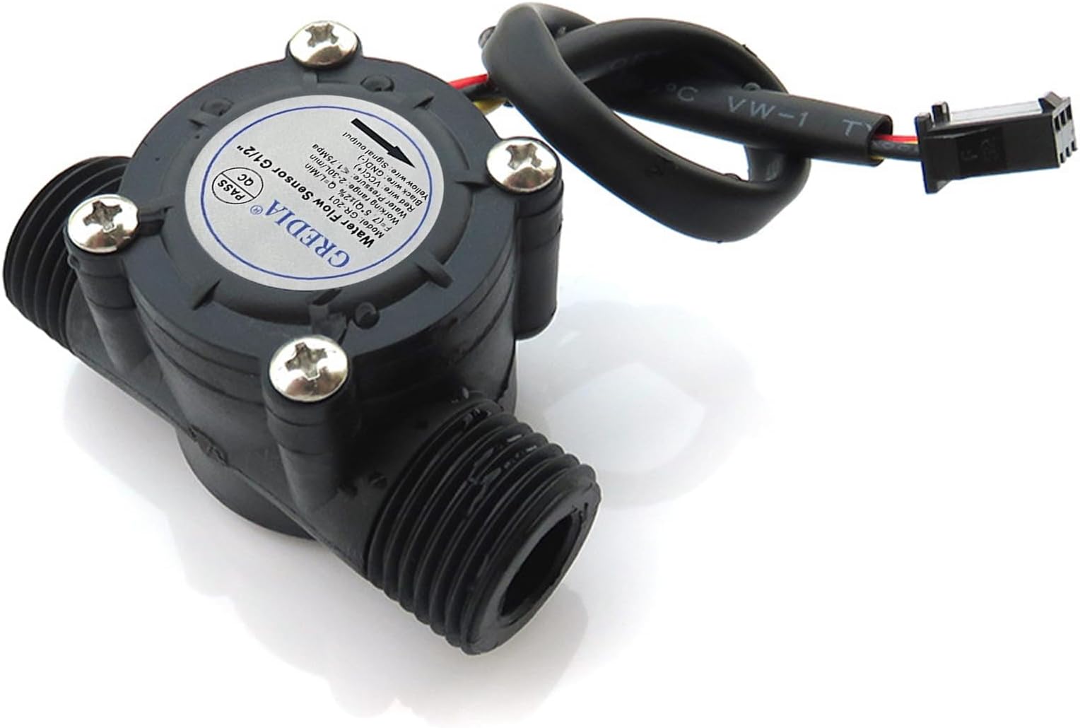 1/2" Water Flow Sensor Food Grade Switch Hall Effect Flow Meter Counter 1-30L/min