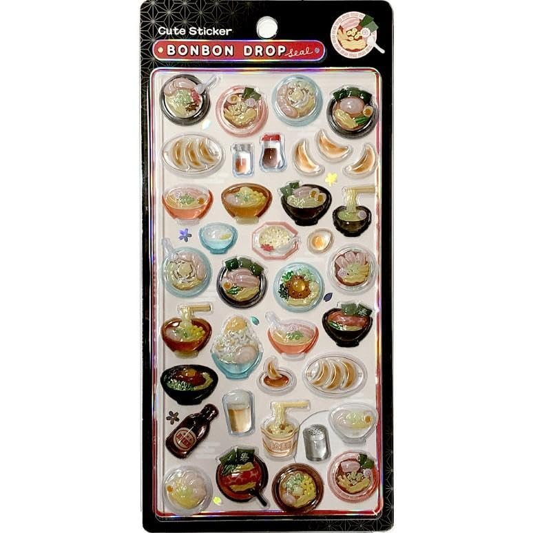 ボンボンドロップシール　オリジナル　はちみつ 和柄　ぶらっく　ラーメン　ぴこぴこ Amazon | ボンボンドロップシール ラーメン 和柄 正規品 | シール