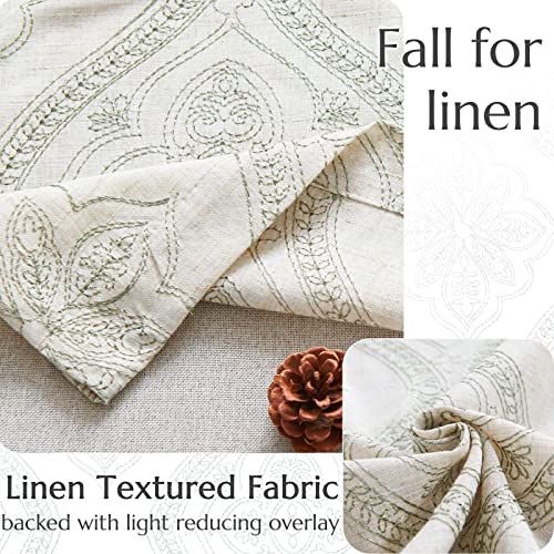 Jinchan JC009DYM-DMEMB-5018C04 Linen Valance Curtain 18 Inch Length Medallion Damask Embroidered Kitchen Valance thumb #5