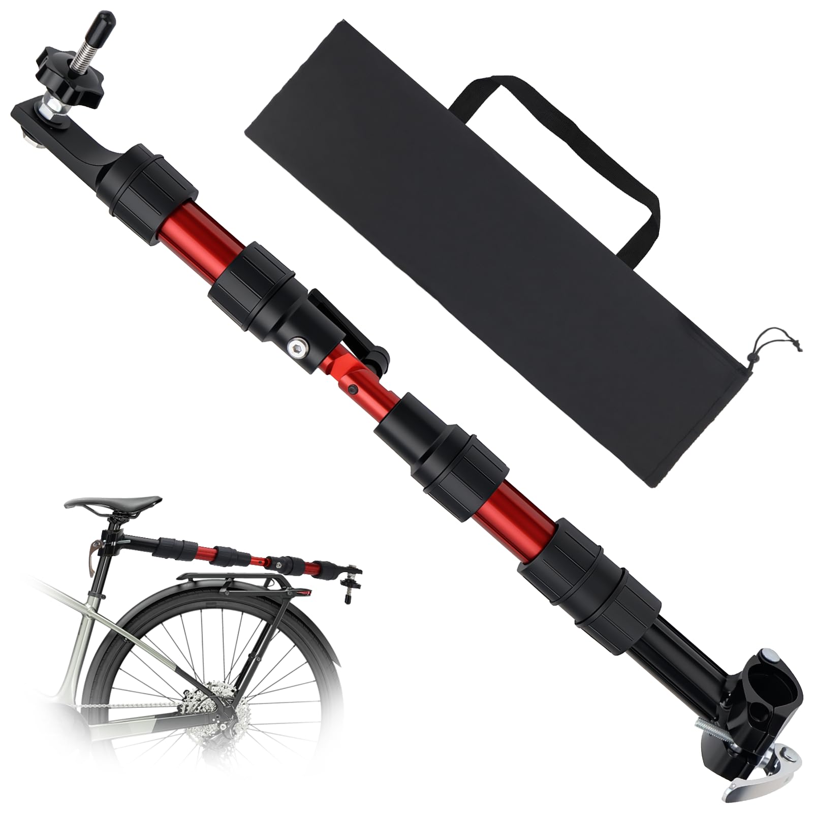 GIAK Bicycle Trailer Adapter Bicycle Trailer Coupler Modular Nylon Component Design Damping and Steering System for Portable Folding Trolley Steel for Bicycles with Seat Tube Diameter 27-32mm