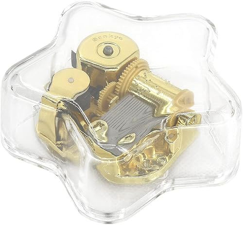 SOFTALK Caja de música acrílica, caja musical creativa, hermosa melodía para Navidad, regalos de cumpleaños y día de San Valentín (estrella acrílica