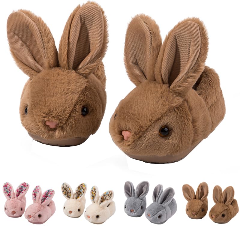 Melumeloo Toddler Kids Slippers Bunny Design Indoor Plush Shoes
